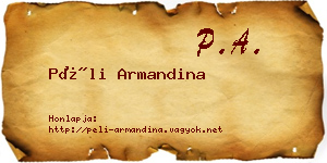 Péli Armandina névjegykártya